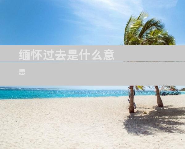 缅怀过去是什么意思