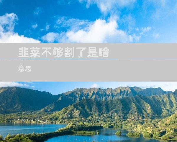 韭菜不够割了是啥意思